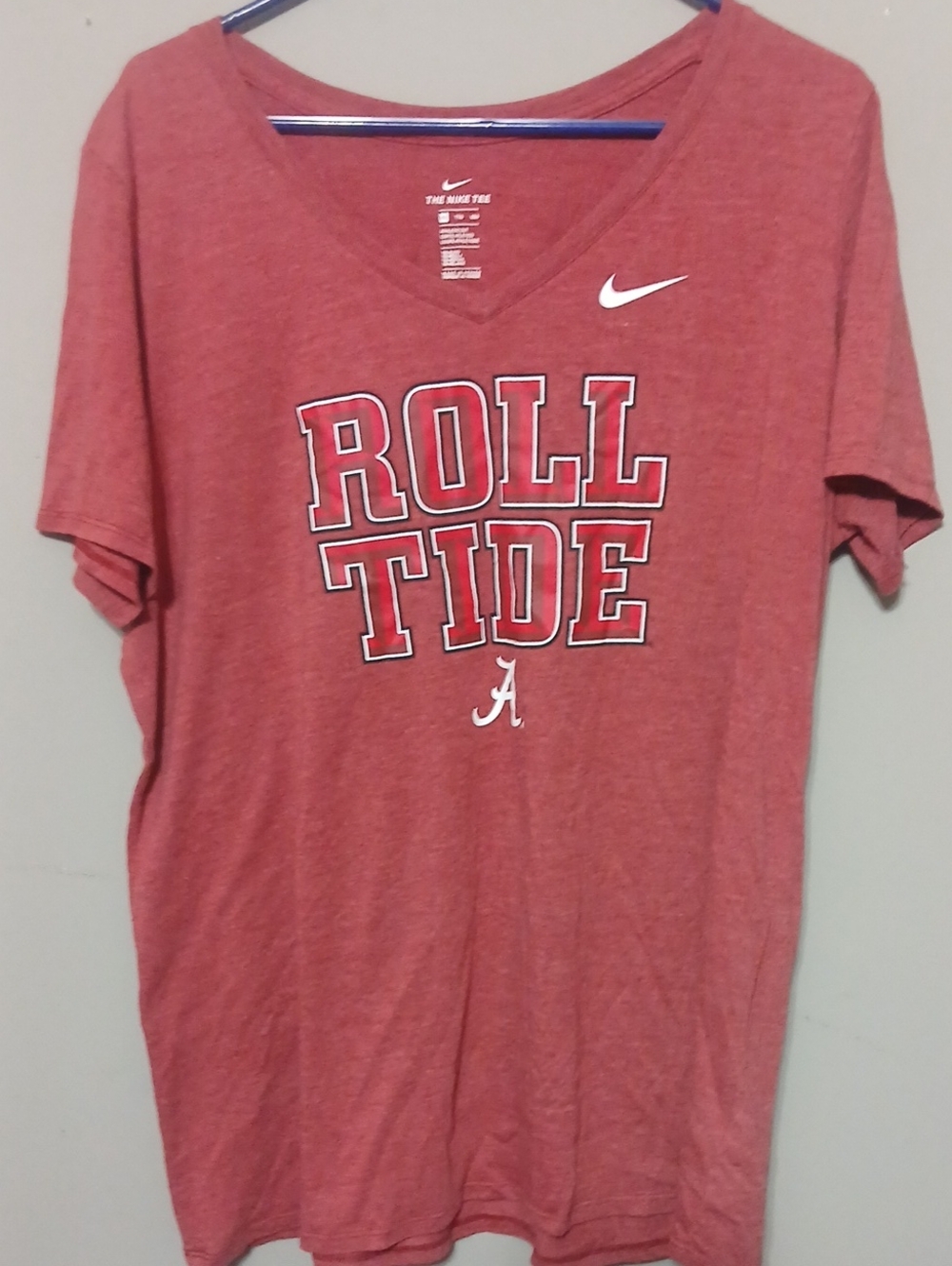 Womens Xxl Nike Alabama  'ROLL TIDE' V-Neck Tee